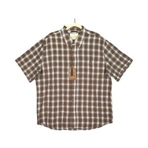 Weatherproof Vintage Short Sleeve Casual Plaid Button Down Shirt NWT Size XL